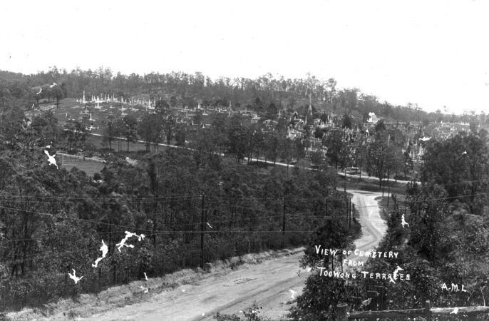 View of the Toowong Cemetery from a distance