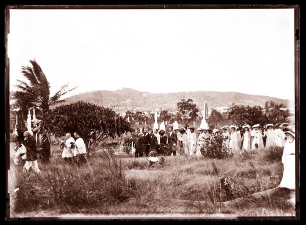Many people at a funeral procession