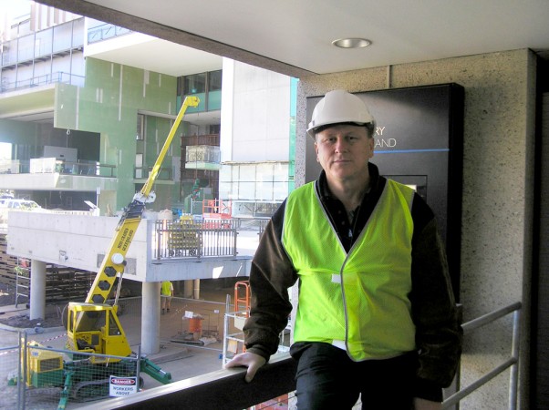 Grant Collins at the redevelopment of the State Library, part of the Millennium Library Project, 2006.​