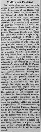 CU of the article promoting the event. Image of Ravenswood Mining Journal, 31 October 1906 as it appears in “Ravenswood : a report for the National Trust of Queensland / [By Ian Black and Company]”