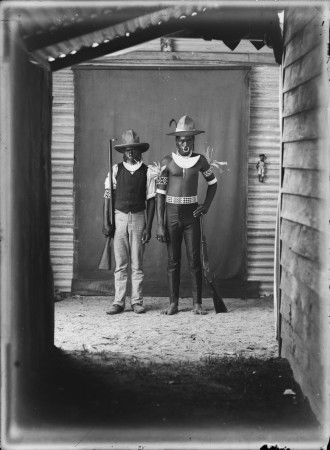 (Two men posed in a studio) Untitled