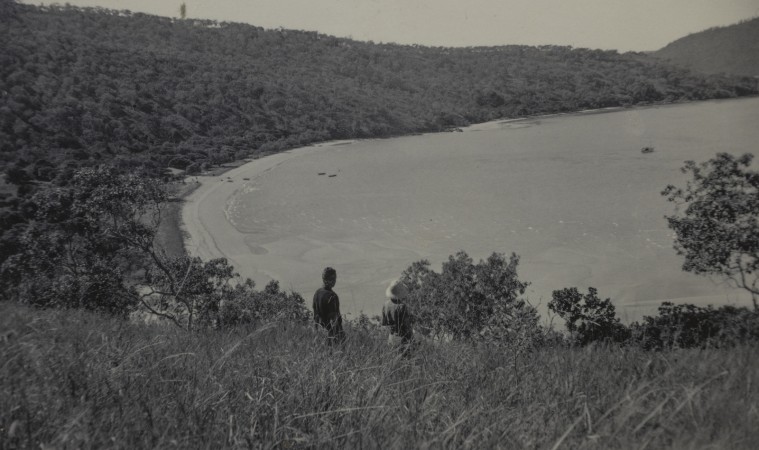 Holidaymakers looking down on the settlement on Hayman Island in 1937.