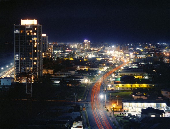 Photograph by John Gollings of Surfers Paradise Boulevard at night, 1973.