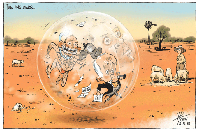 Cartoon titled the The Insiders by David Pope