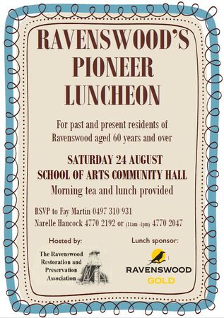 Social Media post for Ravenswood’s Pioneer Luncheon. 
