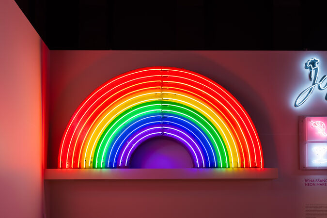 Stefan Rainbow neon sign