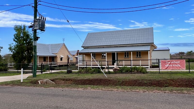 Ravenswood State School’s original buildings (Principal’s Residence - the oldest remaining building of its kind in Qld) in a new location on Elphinstone St. 