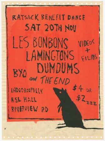 Ratsack Benefit Dance music poster 1982