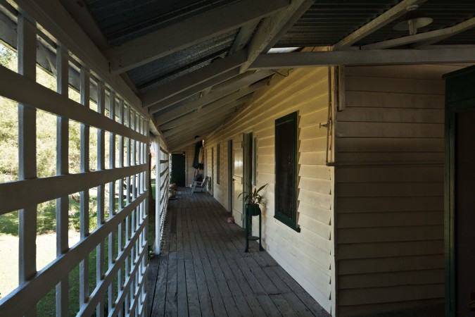 Photograph by Richard Stringer of enclosed verandah at Bellevue Homestead, 2017.