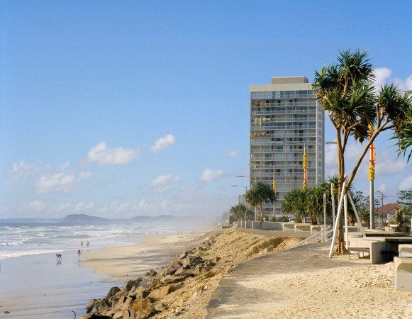 Photograph by John Gollings of Surfers Paradise foreshore, 1973.