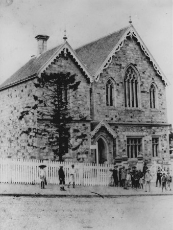 black and white photo of the Normal School in 1885