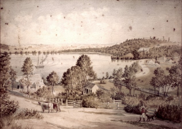 Photograph depicting Newstead House in the background in 1874