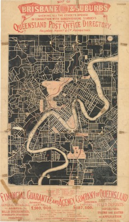 Map of Brisbane  suburbs 1889 shewing all the streets opened in connection with subdivisional surveys