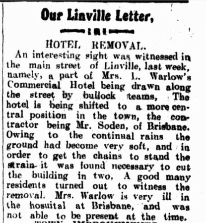 Queensland times articles about removal of hotel