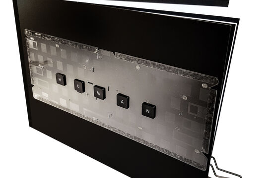 A close up photo of a recycled Artist book created using electronic parts by Suzon Fuks