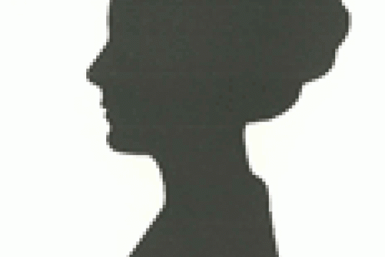 Side head silhouette of Victorian female