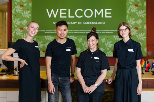 Staff Library of Queensland staff at Welcome Desk