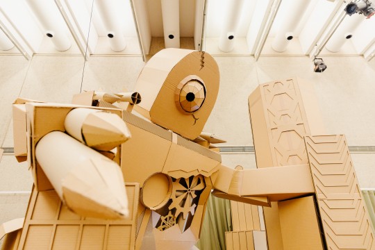 The Great and Grand Rumpus cardboard sculpture design one eyed robot monster Photo by Joe Ruckli 2021