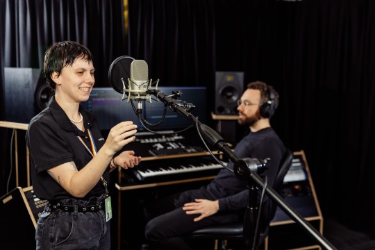 People using the SLQ Recording Studio