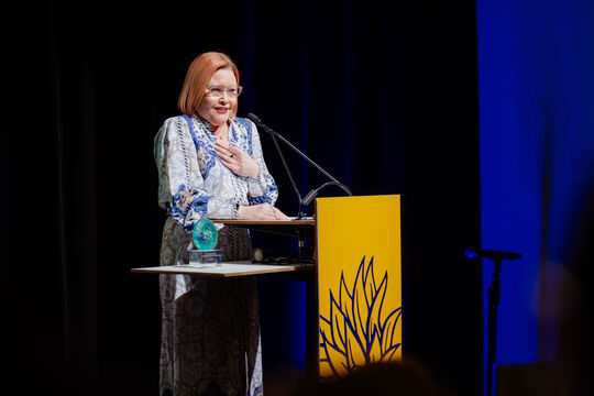 Carly-Jay Metcalfe at lectern