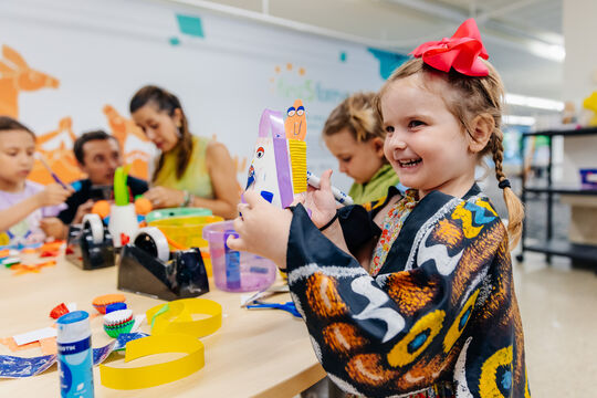 Girl doing arts and crafts