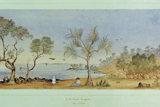 On the Beach Sandgate Queensland  an image of a watercolour painting