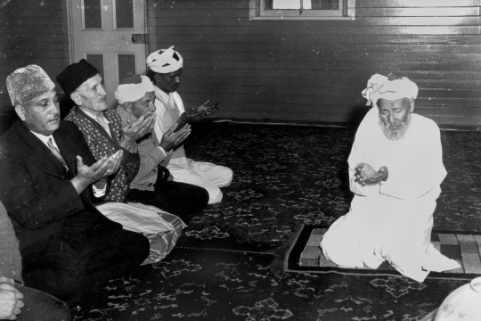 Moslems at prayer Brisbane ca 1952