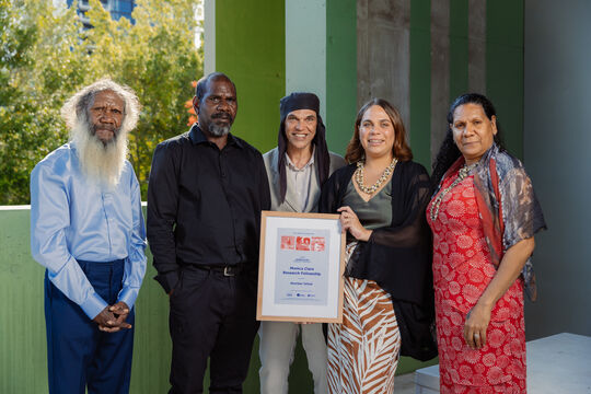 2024 Monica Clare Research Fellow, Sheridan Teitzel with family and community members.
