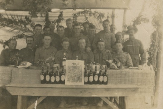 Australian Light Horse Soldiers Celebrating Christmas in Palestine during WWI 1916 Robert Cyril Vickers Photographs 1915-1919 John Oxley Library State Library of Queensland