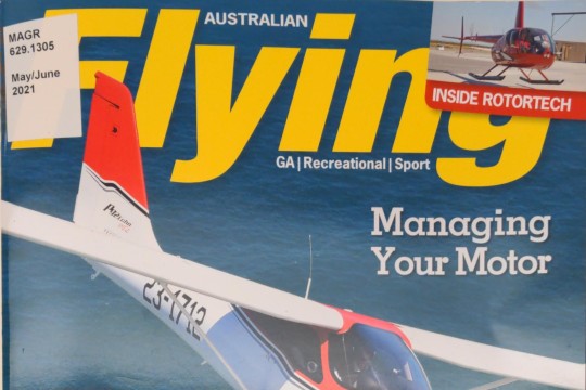 Image of single engine sea plane Tecnam P92 Echo MKII on front cover of magazine Australian Flying May-June 2021