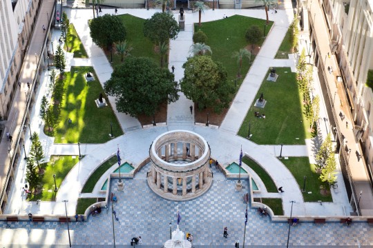Aerial view of Anzac Square