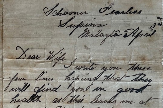 Letter from James Arthur, in Malayta, to his wife