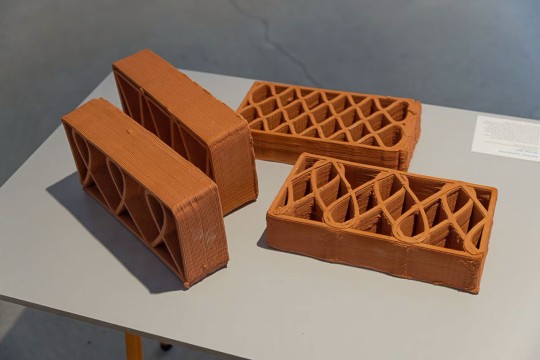 3D printed bricks on a table.