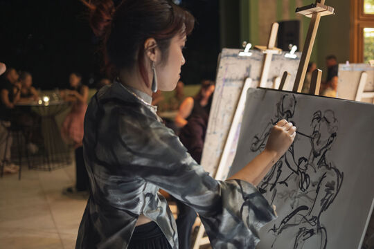 Live portraits at opening night