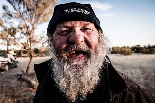 Close up portrait of a camel musterer in the outback