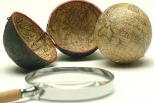 A Correct globe with the new discoveries 1774 showing Captain Cooks voyage from England across to New Zealand and along the east coast of Australia
