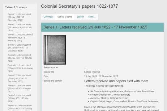 Collection Guide - Colonial Secretary Correspondence