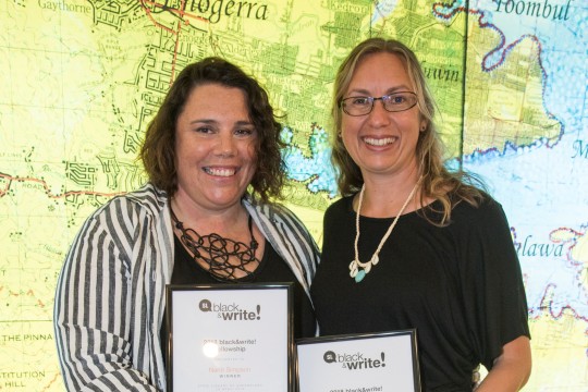 Portrait of Nardi Simpson and Lystra Bisschop, the 2018 black&write! Fellowship winners