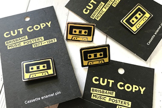 Cut copy enamel pin