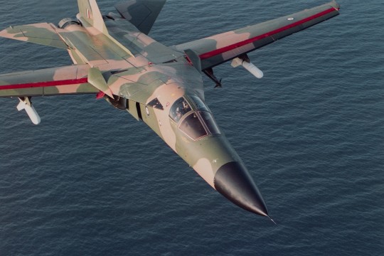 F-111 Strike aircraft on a training run over the ocean Queensland 1989