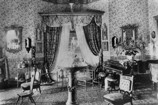 Interior view of a sitting room in Toorak House, Brisbane, ca. 1895
