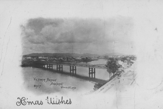 Christmas card featuring a photo of the Victoria Bridge