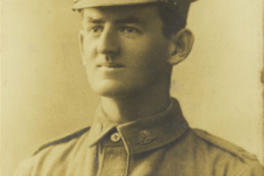 Sepia photograph of Hugh Andrew Geraldton Campbell in uniform