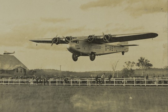 British Imperial Airways plane Astraea coming in to land at Archerfield air field