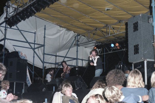 Cold Chisel playing live at the Noosa AFL ground on 9 January 1982