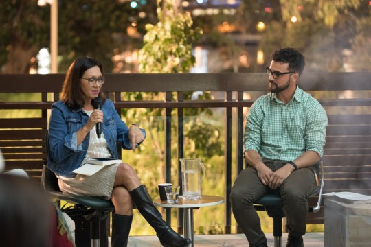 Professor Anita Heiss talking about her book, Our Race to Reconciliation, at a Night by the fire event during National Reconciliation Week 2018.