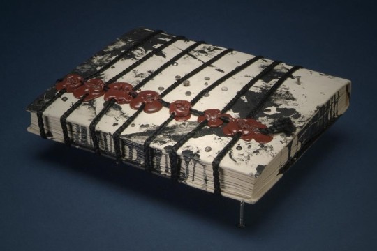 [Untitled], 1990. Luke Roberts An altered book. Originally Journal of the century. New York: Viking, 1976.