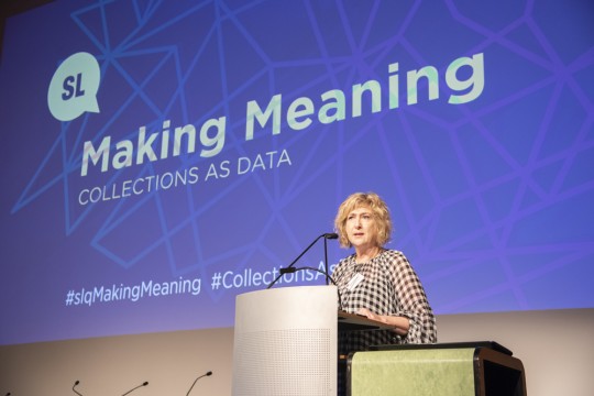 Vicki McDonald on stage at Making Meaning