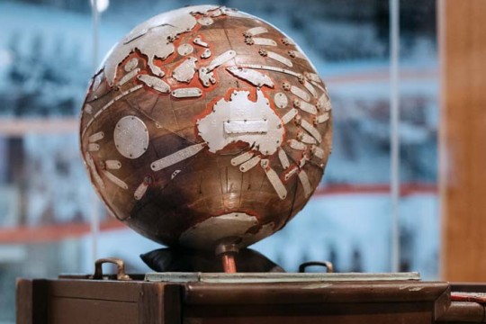 Frank Tunleys Braille Globe on stand