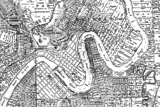 Cadastral map of Brisbane and surrounding suburbs